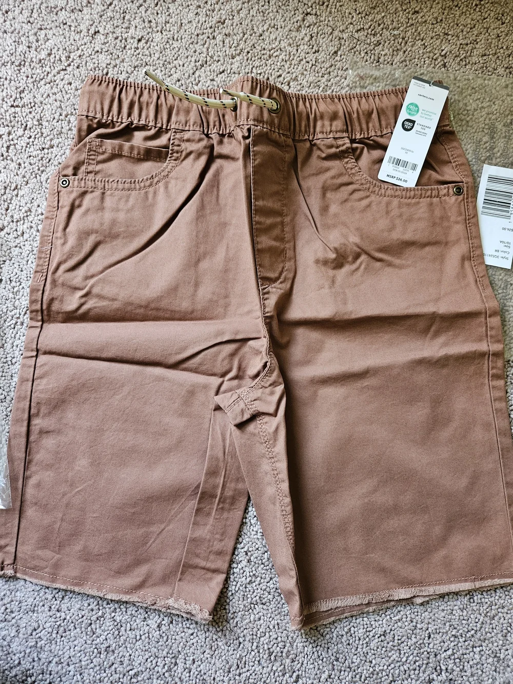Carter's 2-Pack Boys Chino Shorts in Tan and Brown